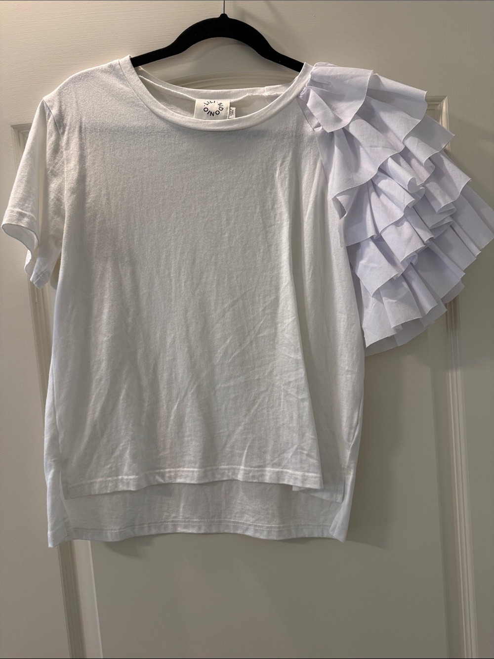 White Ladies’ Ruffle-Sleeve Tee - White